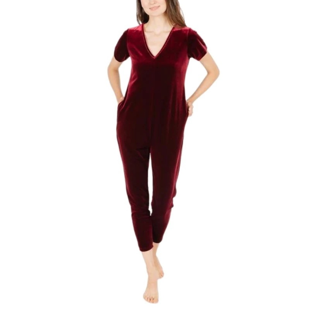 Smash + Tess Velvet Burgundy Jumpsuit S/P